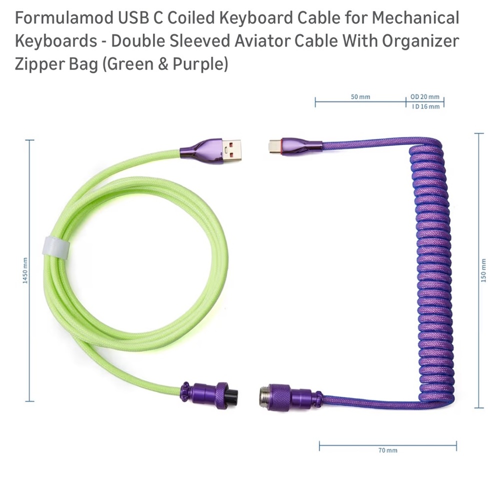 EUC coiled fiber keyboard c-cord and adaptor but I no longer have the case!